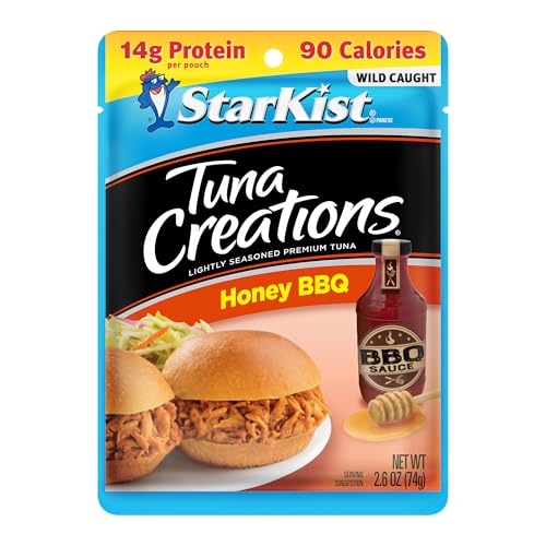 Image of StarKist Tuna Creations Honey BBQ, 2.6oz Pouch, 24-Pack | 14g Protein Per Serving, Wild Caught, Shelf Stable Seafood, Gluten Free, Soy Free, No Draining, Ready to Eat for Salads