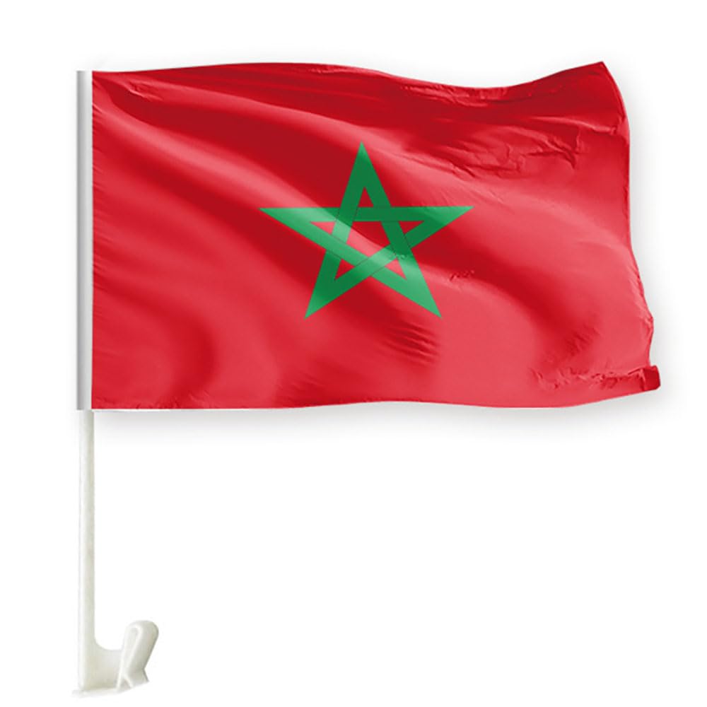 Bandera de Marruecos para coche pack 10 unidades accesorio fútbol para ventanas laterales