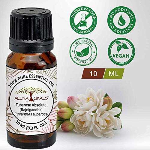 Image of all naturals Tuberose Aka Rajnigandha Absolute Essential Oil (Kerala) Pure,Lasting Exotic Floral Aroma For Natural Perfumes,Attars,Diy Skincare & Diffusers-10 Ml|N-Hexane Extracted,Alcohol-Free