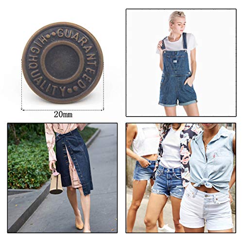 20Mm Replacement Jean Buttons 12 Sets Combo Copper Tack Buttons #TOP5
