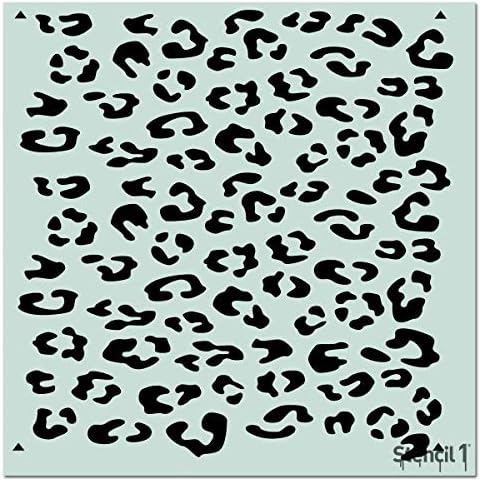 Stencil1 Leopard Wallpaper Pattern Stencil 11" X 11" - Reusable Premium Quality Mylar Stencils for Painting Walls, Fabric, Furniture, Crafts, Decor - Allover Wallpaper Effects - 11" x 11”