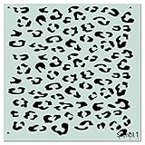 Stencil1 Leopard Wallpaper Pattern Stencil 11" X 11" - Reusable Premium Quality Mylar Stencils for P