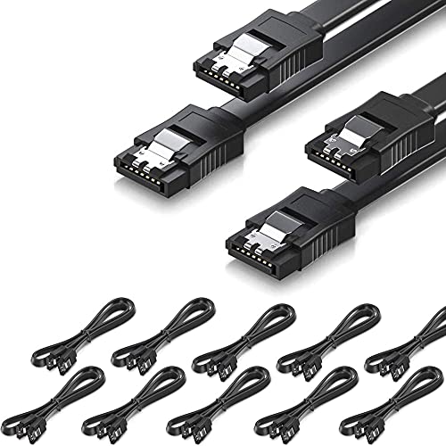 CORN SATA Cable III 10 Pack 6Gbps Straight HDD SDD Data Cable with Locking Latch 16 Inch(40cm) for SATA HDD, SSD, CD Driver, CD Writer-image-24