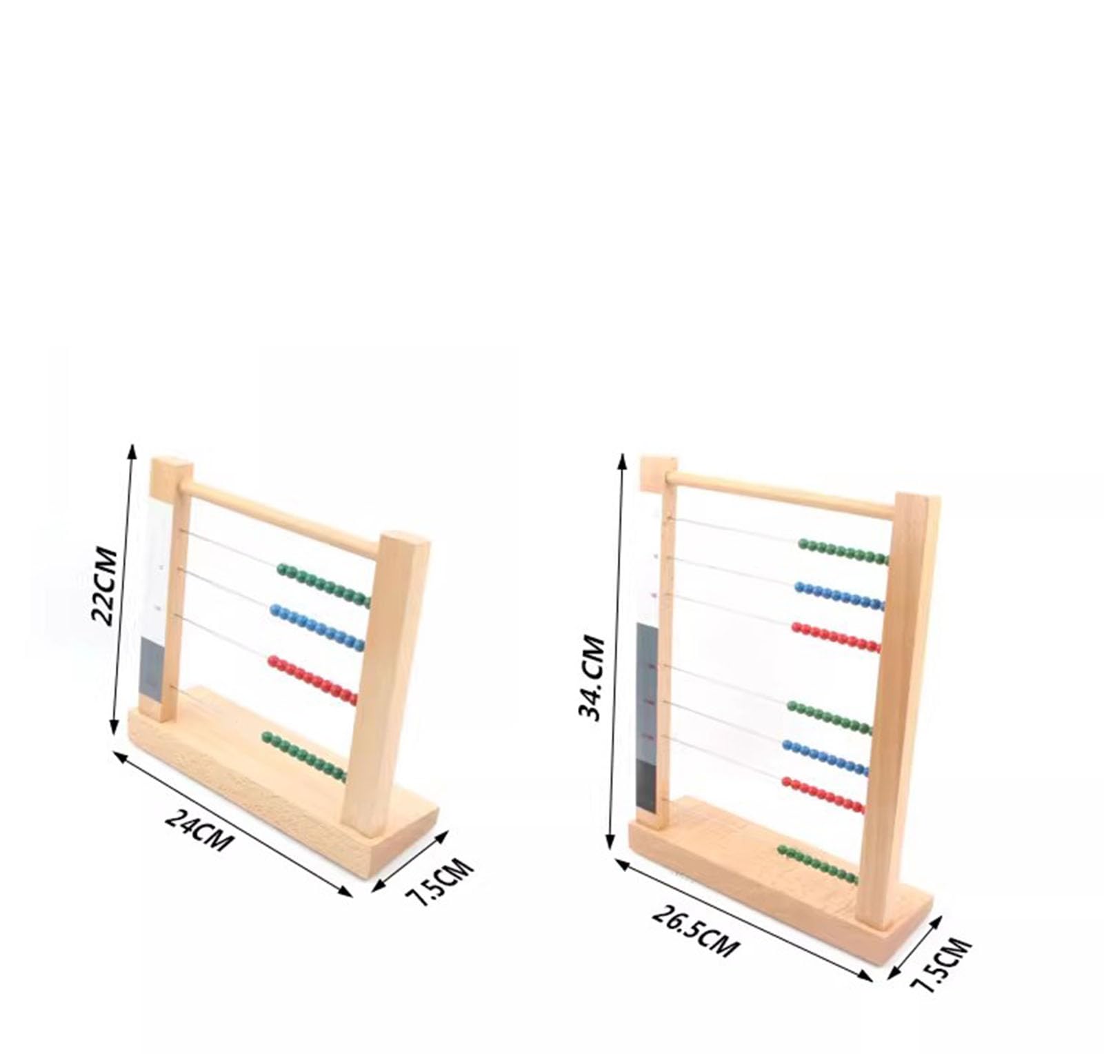 Tyzqsm Drewniana Rama Liczb Montessori, Edukacyjne Zabawki do Nauki dla Domowej Szkoły,2PCS