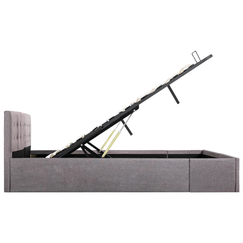 vidaXL - Betten & Bettgestelle - Stauraumbett Hydraulisch Taupe Stoff 160×200 cm