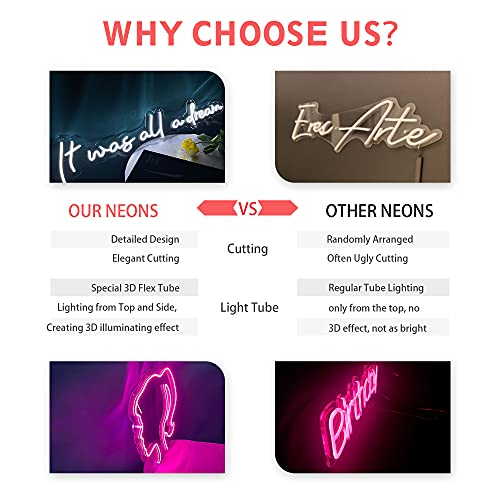 Selicor Personalized Led Neon Signs Light For Bedroom Wedding Birthday Party Home Décor Custom Neon Sign Bar Store Logo Neon Sign (1 Line Text, Max 40") #TOP5