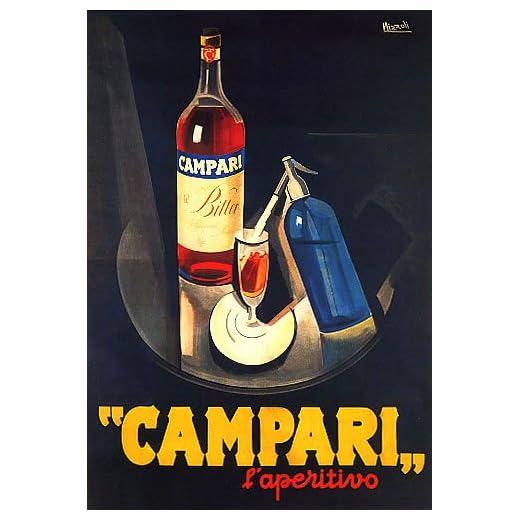 CAMPARI L'APERITIVO ALCOHOLIC LIQUEUR BITTER RED TRAY SPARKLING WATER ITALIAN DRINK 16" X 24" IMAGE SIZE VINTAGE POSTER REPRO