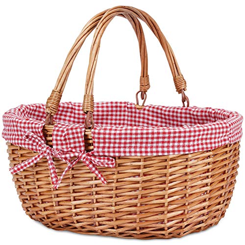Cestino Da Picnic Pieghevole In Legno All'aperto, Tavolo Da Picnic Portatile Per Vino Tavolo Da Picnic 2 In 1 Cestino In Legno Convertibile