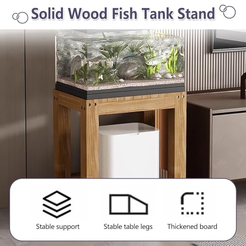 Soporte de madera maciza para pecera elegante de 70x50 cm resistente 7