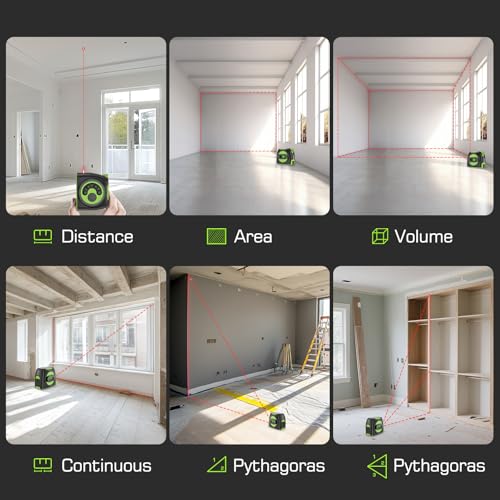 image for Huepar 2-in-1 Laser Tape Measure, 197Ft Rechargeable Laser Measurement