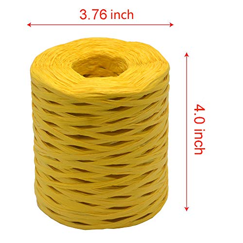 Raffia Paper Ribbon 1/4 Inch By 218 Yards For Diy Craft Gift Box Packing Paper Twine (218Yards, Yellow) #TOP2