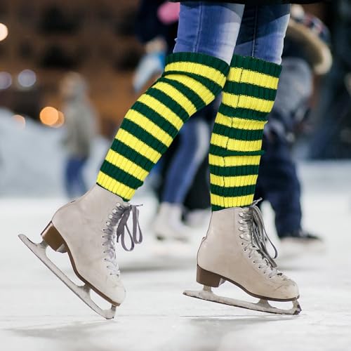 Benefeet Striped Leg Warmers for Women & Girls - Ribbed Knit Soft Colorful Long Warmers for 80s 90s Dance Party4