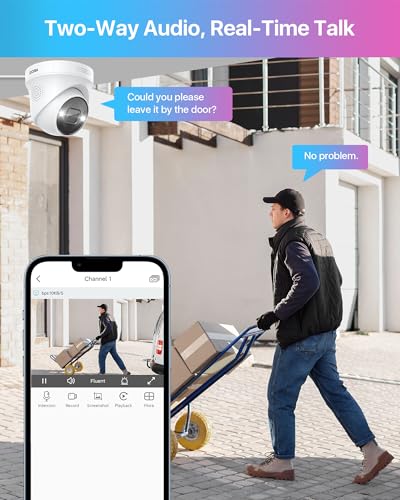 Image of ZOSI 4K 16CH PoE Security Camera System Outdoor with Person Vehicle Detection,16pcs 4K PoE IP Cameras,2 Way Audio,Spotlight & Sound Siren,H.265+ 16Channel 8MP NVR with 4TB HDD for 24 /7 Recording