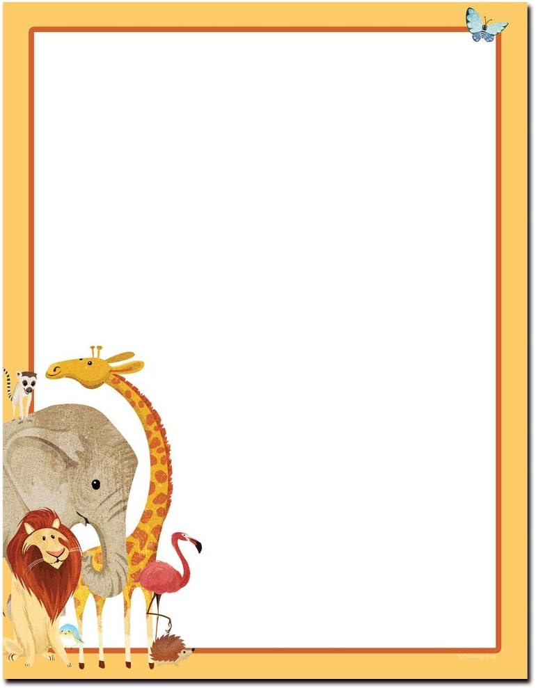 Zoo Animals Letterhead Letterhead Laser & Inkjet Printer Paper (100 Sheets)