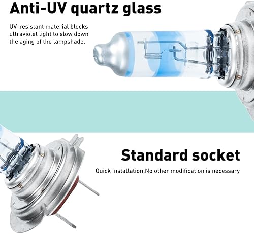 Miniatura 3 de HILOWBIN Bombillas halógenas 9005 HB3 mejoradas para faros delanteros, luz alta, haz bajo y antiniebla, 12 V 100 W, paquete de 2