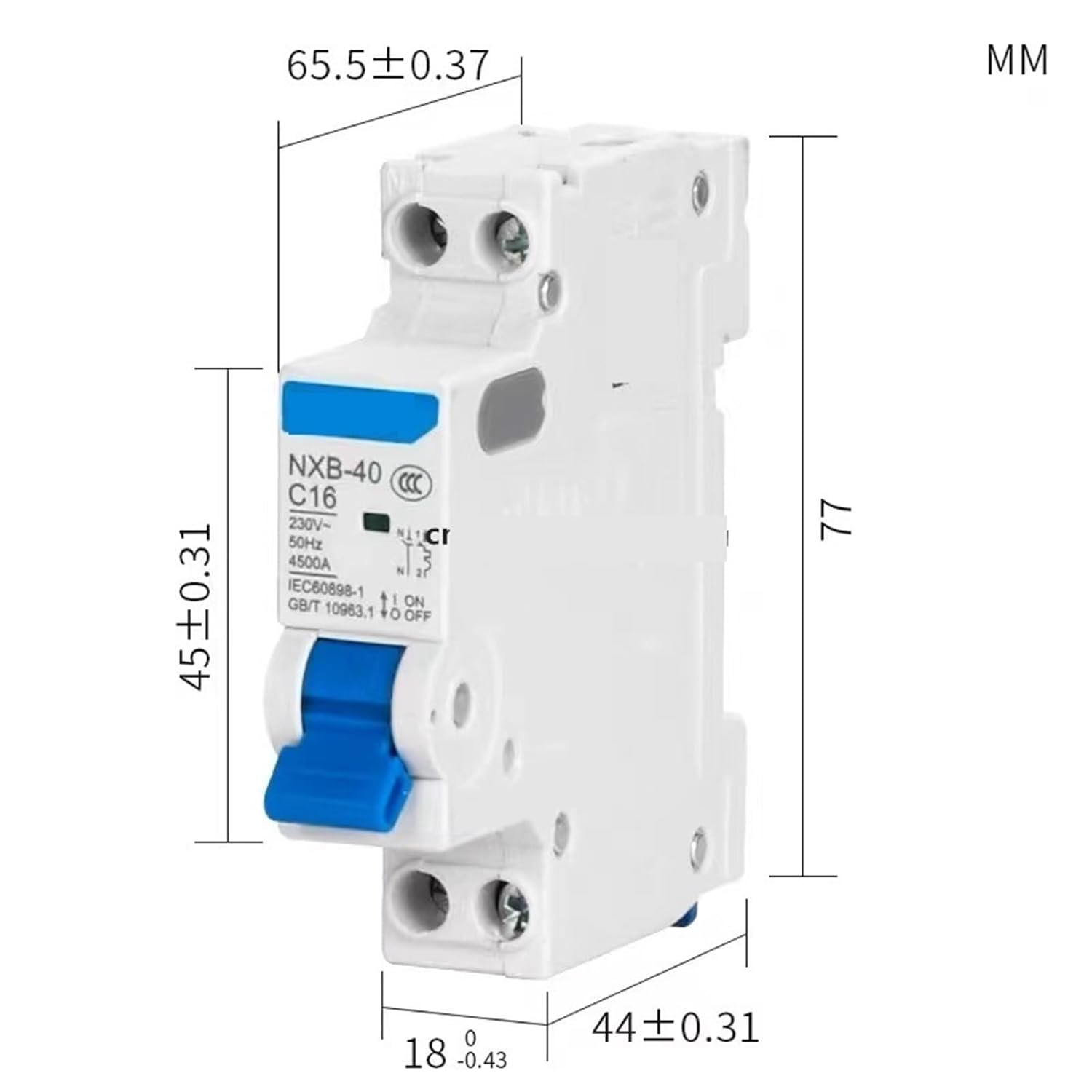DPN 1P+N CHINT NXB-40 NXBLE-40 Replace DZ267-32 6A 10A 16A 20A 25A 32A 220V 50HZ Miniature Leakage Circuit Breaker MCB RCBO(NXB-40 1P 1N(MCB),32A)