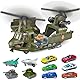 Mostop Militärhubschrauber-Spielzeugset mit Licht-Reibungsangetriebenes Transport-Hubschrauber-Spielzeug mit Panzer, Flugzeugen,Miniautos-Militärspielzeug-Spielset,Geburtstagsgeschenke für Kinder