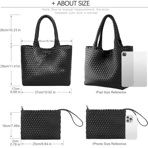 Image of JINMANXUE Fashion Woven Bag Shopper Bag Travel Handbags and Purses Women Tote Bag Large Capacity Shoulder Bags