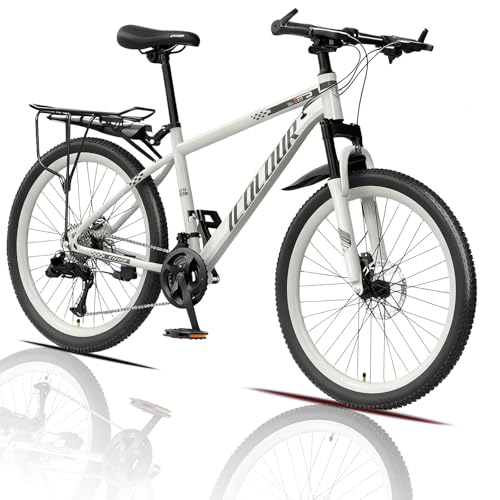CUIOT マウンテンバイク 26インチ 21/24/27/30段変速 MTB 自転車 内部配線 防滑タイヤ 機械式ディスクブレーキ 超高炭素鋼/フレーム 荒野越え 通勤 通学 ク コストパフォーマンス ランキング 人気 誕生日 入学 迫力ある自転車 日常