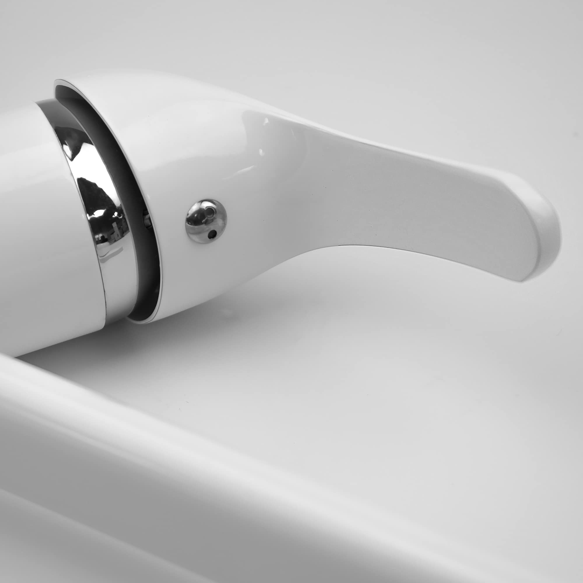 Rubinetto miscelatore da cucina bianco, in ottone, rotondo, per cucina, con tubi e raccordi standard britannici