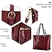 Kattee Genuine Leather Women Tote Bag Soft Handbags Vintage Shoulder Purses Fashion Top Handle Bag Large Capacity (Wine Red)