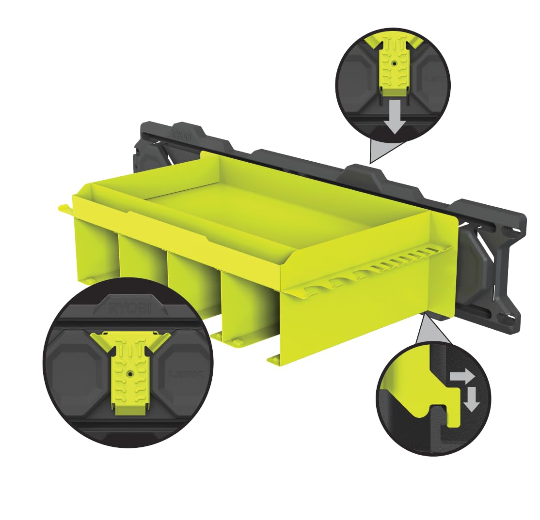 RYOBI LINK Aufbewahrungssystem RSLW401 Wandregal für ONE+ Tools (bis zu 22,7 kg Tragfähigkeit)