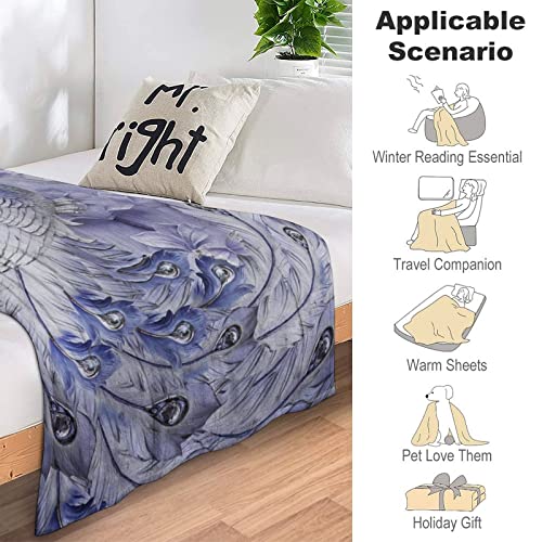 Couverture de voyage flanelle paon le cadeau de pendaison de crémaillère idéal
