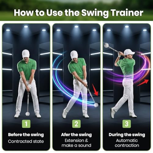 Image of Proberos Golf Swing Trainer, Adjustable Retractable Design, Sound Feedback