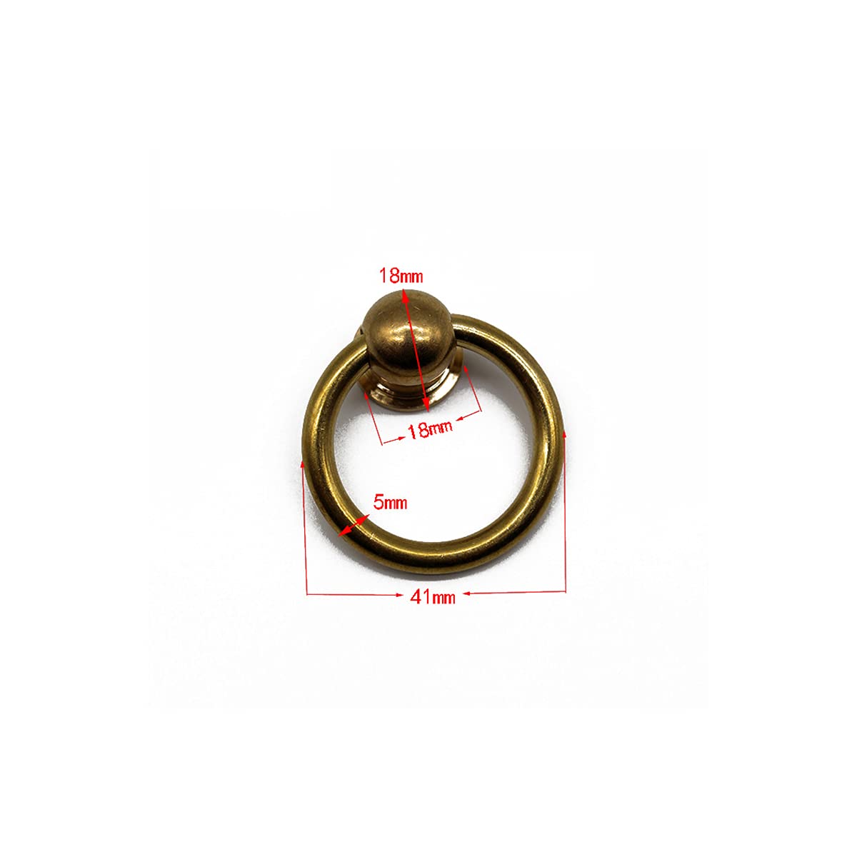 Cabinet Door Knob Dia. 41mm Round Ring Furniture Drawer Handle Mushroom Kitchen Cupboard Pull Copper - Image 2