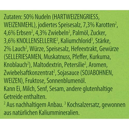 Knorr Suppenliebe Frühlingssuppe für Nudelsuppe mit leckerem Gemüse ohne geschmacksverstärkende Zusatzstoffe und Farbstoffe 14 x 3 Teller