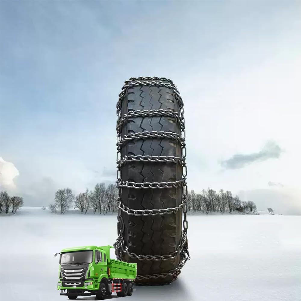 9mm Set of 2 Tire Chains for Suv ATV and Pickup Trucks Slip Snow Traction Chains Durable Manganese Emergency Grip for Icy Roads 295/70R22.5 2pcs 12.00R20