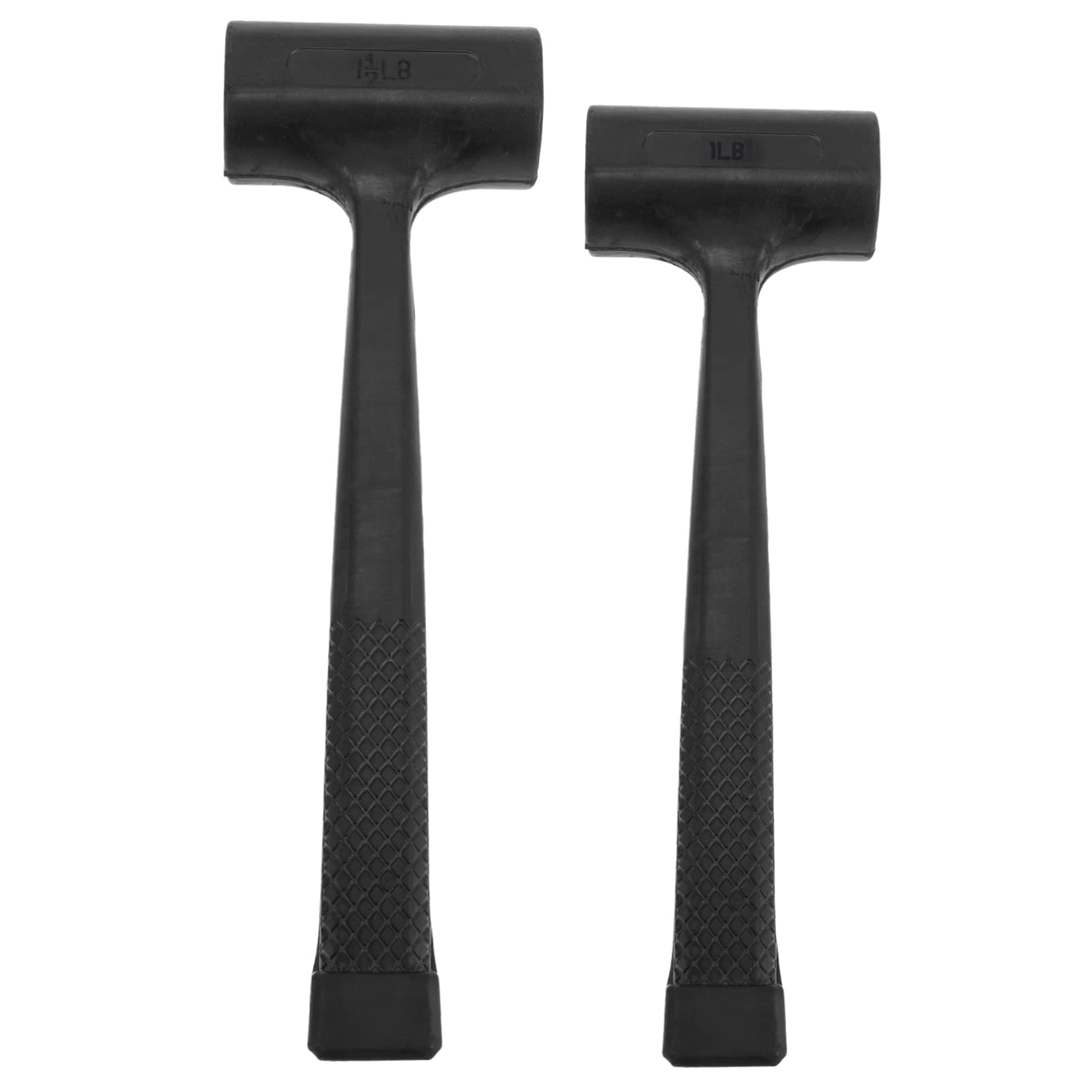 Mipcase Martello in Gomma Antivibrante Resistente All'usura 2 Pezzi Impugnatura Antiscivolo in Acciaio Nero per Installazione Piastrelle e Falegnameria