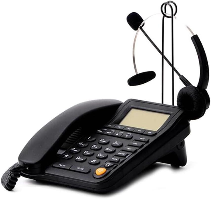 HePesTer P-017BN Call Center Corded Phone and Headset with Caller ID Speakerphone Home Office Business Telephone