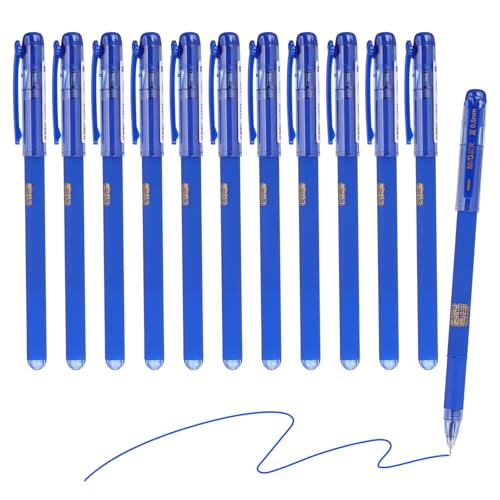 Bolígrafos gel M&G punta media 0.5mm x12 azul