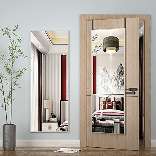 Hasipu Full Length Mirror, 40" X 15" Wall Mounted Mirror, Over The Door Hanging Mirror, Full Body Mirror, Long Dressing Mirror Sliver #TOP13