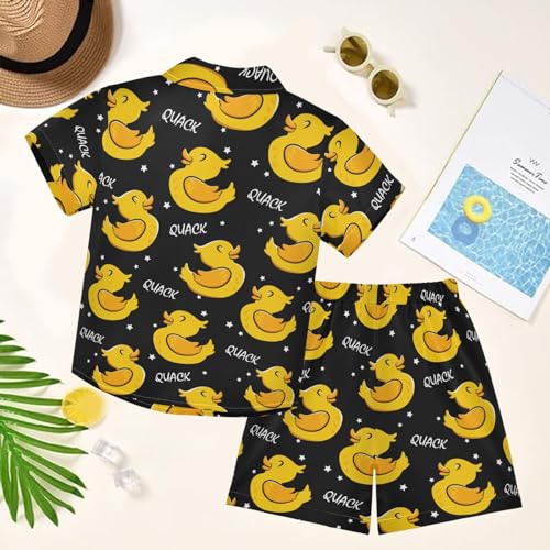 Image of visesunny Boy Floral Short Sleeve Button Down Shirt & Casual Shorts Set Summer Outfits 3-10 Years Clothes