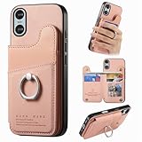 ONETHEFUL 対応xperia 10 vi ケース 手帳型 エクスペリア10 vi ケース リング付きso52e スマホケース 財布型 スマホケースso-52eカード収納 sog14カバー スタンド機能 RFIDブロッキング 360°回転 リング スナップボタン TPU 落下防止 おしゃれピンク