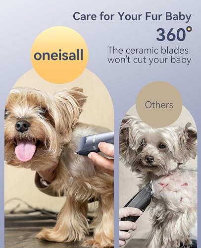 Oneisall CW03053 Small Dog Clippers Grooming Kit, 4 In 1 Quiet Cordless Dog Paw Trimmer & Nail Grinders,Ipx7 Waterproof Dog Trimmers thumb #5