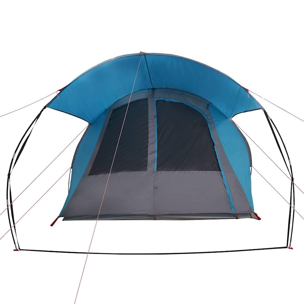 Namiot tunelowy dla 4 osób, niebieski, szary, poliester 185T, powlekany PU, 740 x 370 x 220 cm, wodoszczelny, odporny na promieniowanie UV, namiot kempingowy, namiot kempingowy, namiot dla 4 osób