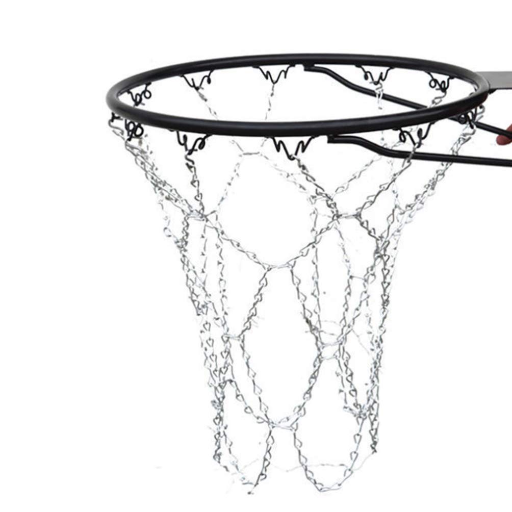 FAVOMOTO Professional Basketball Net 2 Iron Chain Nets Standard Fit Heavy Duty Easy Install Chain Netting for Outdoor Courts