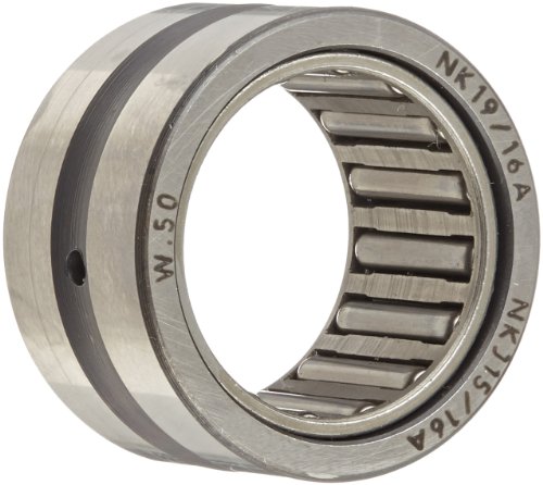 Koyo NK19/16A Needle Roller Bearing, Outer Ring and Roller, Open, Oil Hole, Steel Cage, Metric, 19mm ID, 27mm OD, 16mm Width, 24000rpm Maximum Rotational Speed