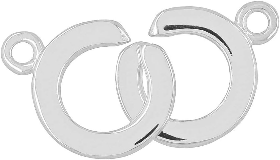 Sterling Silver 1-Strand Interlocking Round Hook and Eye Toggle Clasp for DIY Necklace Bracelet
