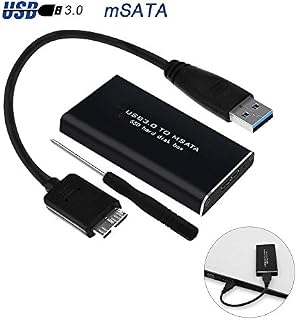 RGBS USB to mSATA 3030mm 3050mm SSD Enclosure Caddy USB 3.0 6Gbps High Speed Support UASP External Converter for Samsung/Sandisk/Kingston/Toshiba m-SATA Solid State Drive