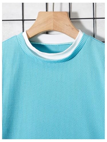 SOLY HUX Boy's Crew Neck Long Sleeve T Shirt Contrast Binding Waffle Knit Tee Tops3