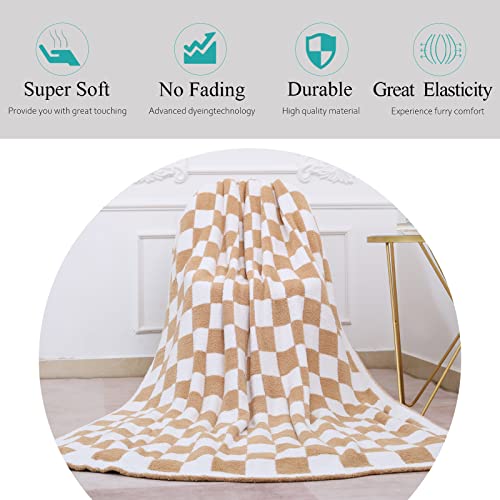 Gcqc Gift For Mom Checkered Throw Blanket, Knitted Checkerboard Warmer Shaggy Soft Cozy Fuzzy Bed Blanket With Gifts Box For Home Chair Sofa Couch #TOP2