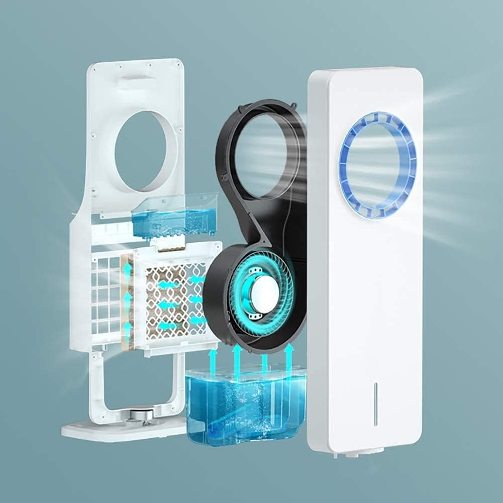 Air Cooler for Home Office Clear Blades Air Evaporative Cooler Mobile Air Conditioning 65 W 3.5 Liter Water Tank Blade Clear Fan with Remote Control and LED Display (Color : Size