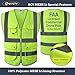 JKSafety 9 Pockets Class 2 High Visibility Zipper Front FAA Drone Pilot Safety Vest With Reflective Strips,HQ Breathable Mesh,Meets ANSI/ISEA Standards(210-Drone-Yellow XL)