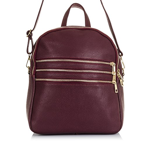 FIRENZE ARTEGIANI. Fabia Bolso Mochila Mujer.Piel auténtica Dollaro .Made in Italy