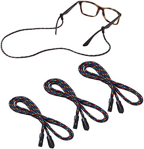 Peeper Keepers Eyeglass Retainer | Supercord | Eyeglass Holder | Rainbow Multi, 3pk | w/Microfiber Cloth, Screwdriver