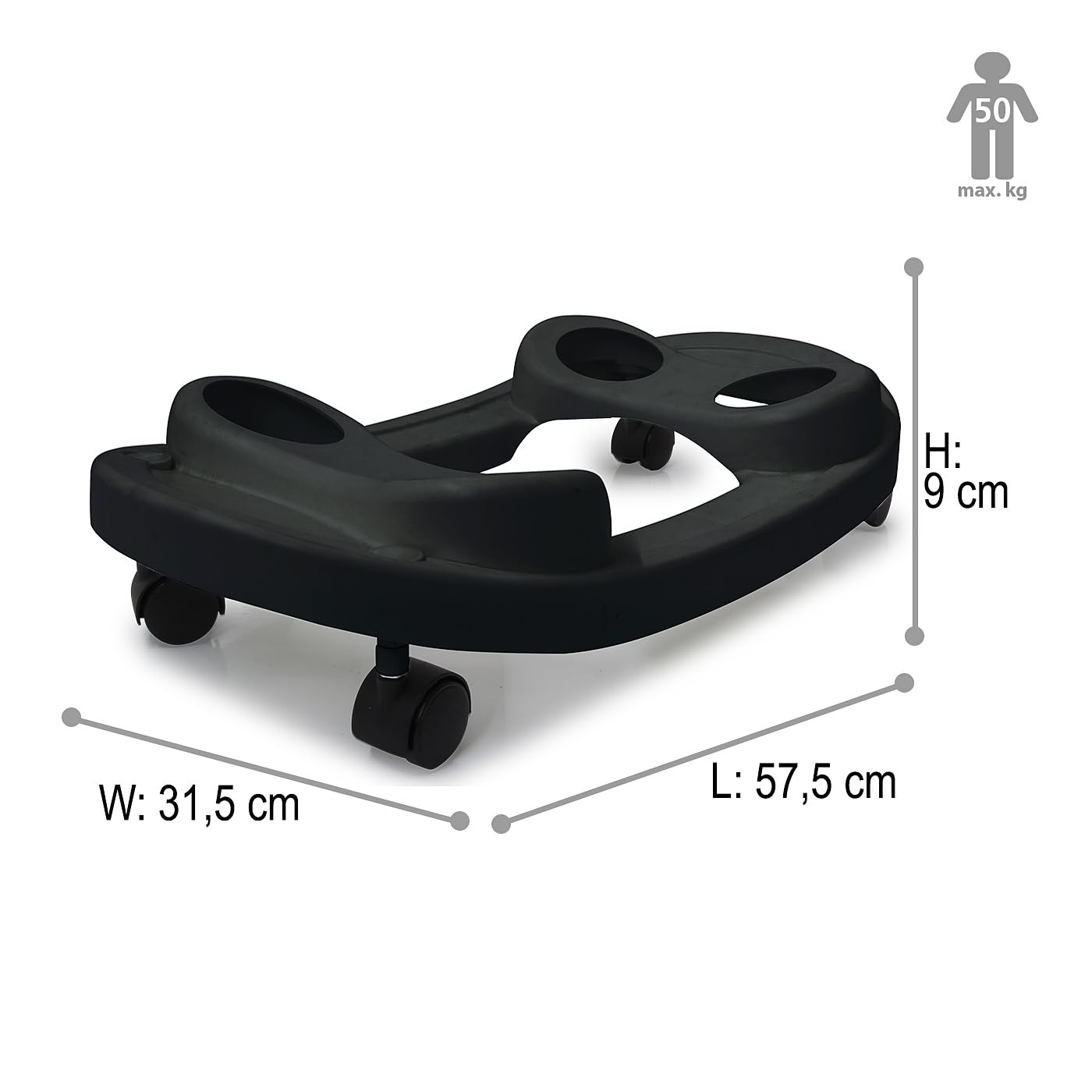 Jamara 460332 - Mobil Board 2in1 per Animali Salterini – Funzione a dondolo, Movimento su ruote, In plastica robusta e resistente, Compatibile con Salterini Jamara
